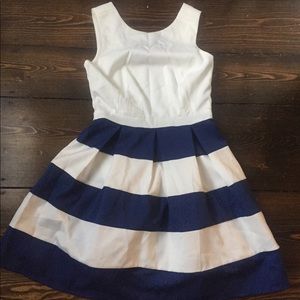 Navy and white dress